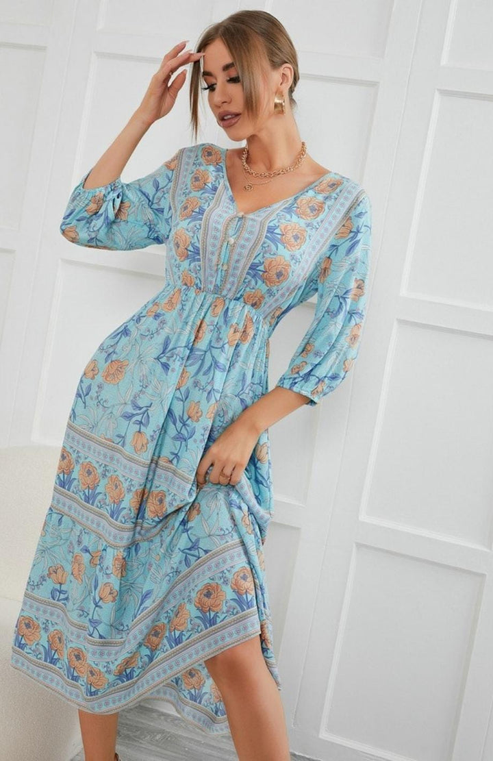 Belle Et Douce Robe Champs Mi Longue | Reine Rustique