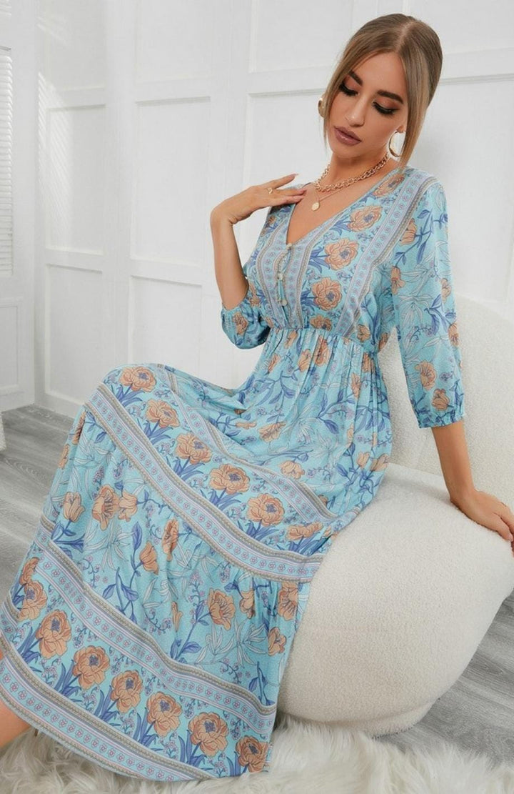 Belle Et Douce Robe Champs Mi Longue | Reine Rustique