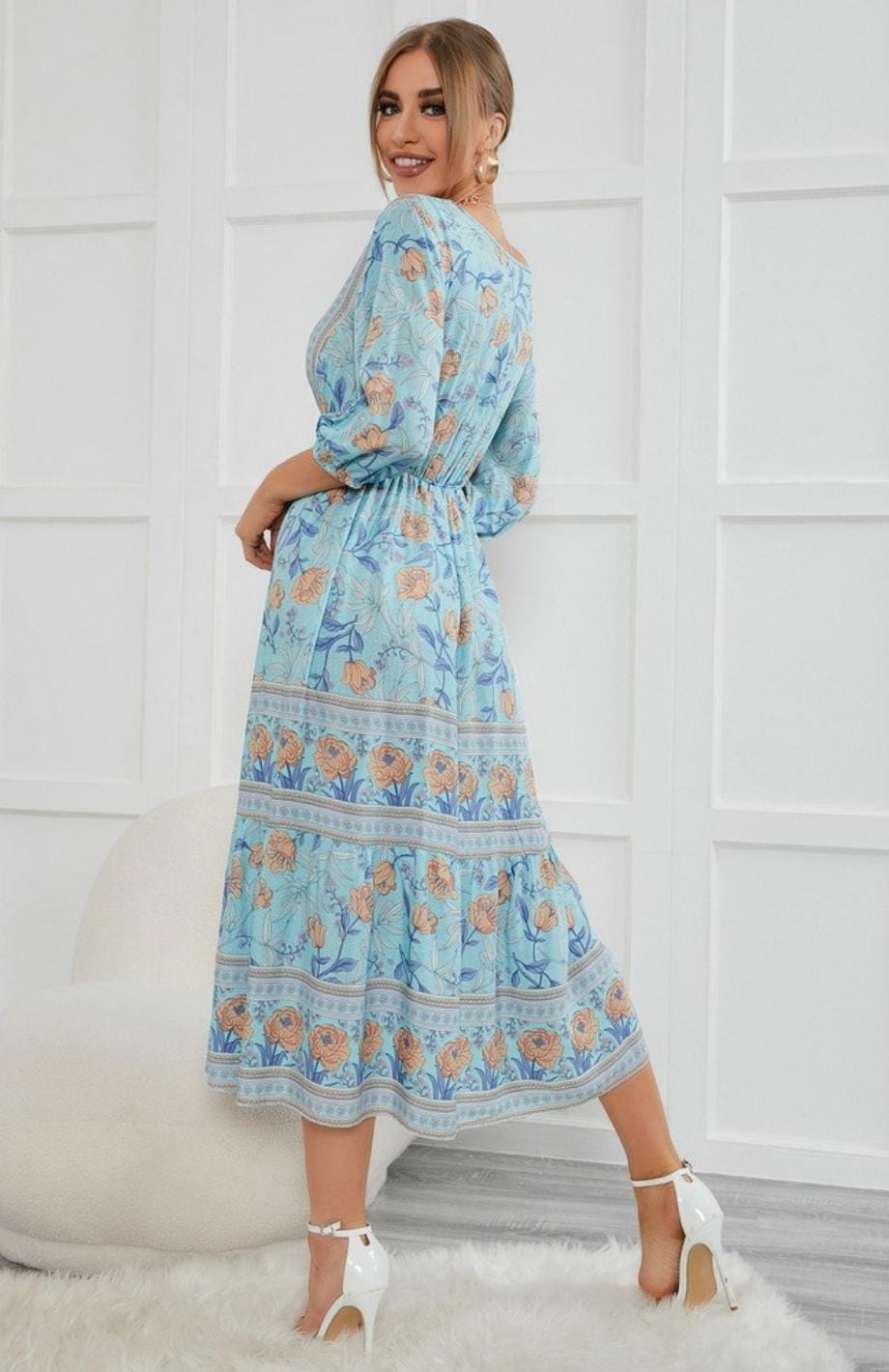 Belle Et Douce Robe Champs Mi Longue | Reine Rustique