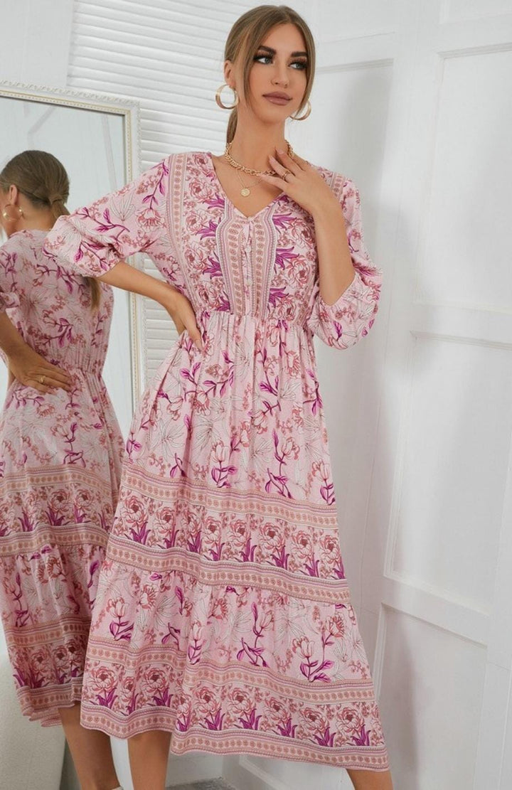 Belle Et Douce Robe Champs Mi Longue | Reine Rustique