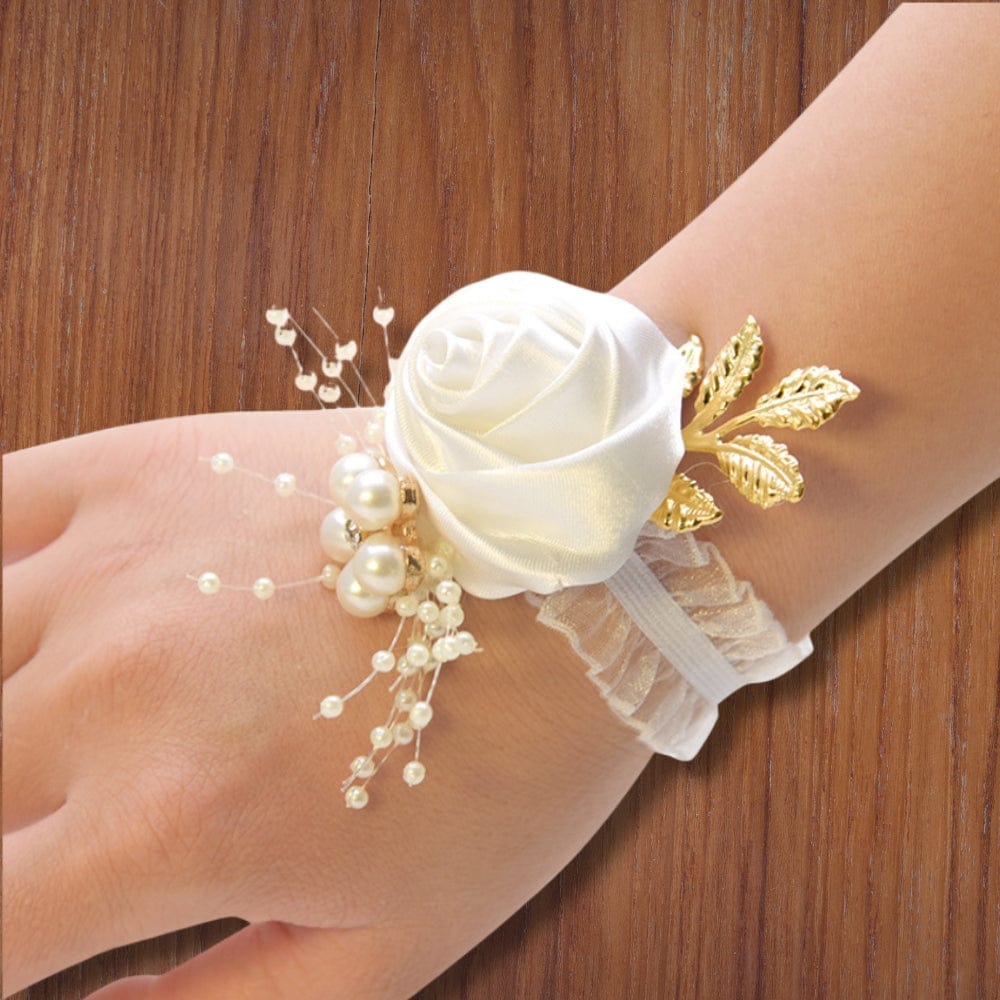 Bracelet Fleur Pour Mariage Champêtre | Reine Rustique BLANC