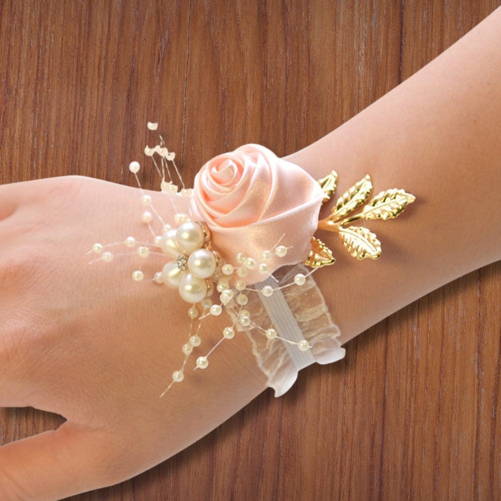 Bracelet Fleur Pour Mariage Champêtre | Reine Rustique ROSE CLAIR