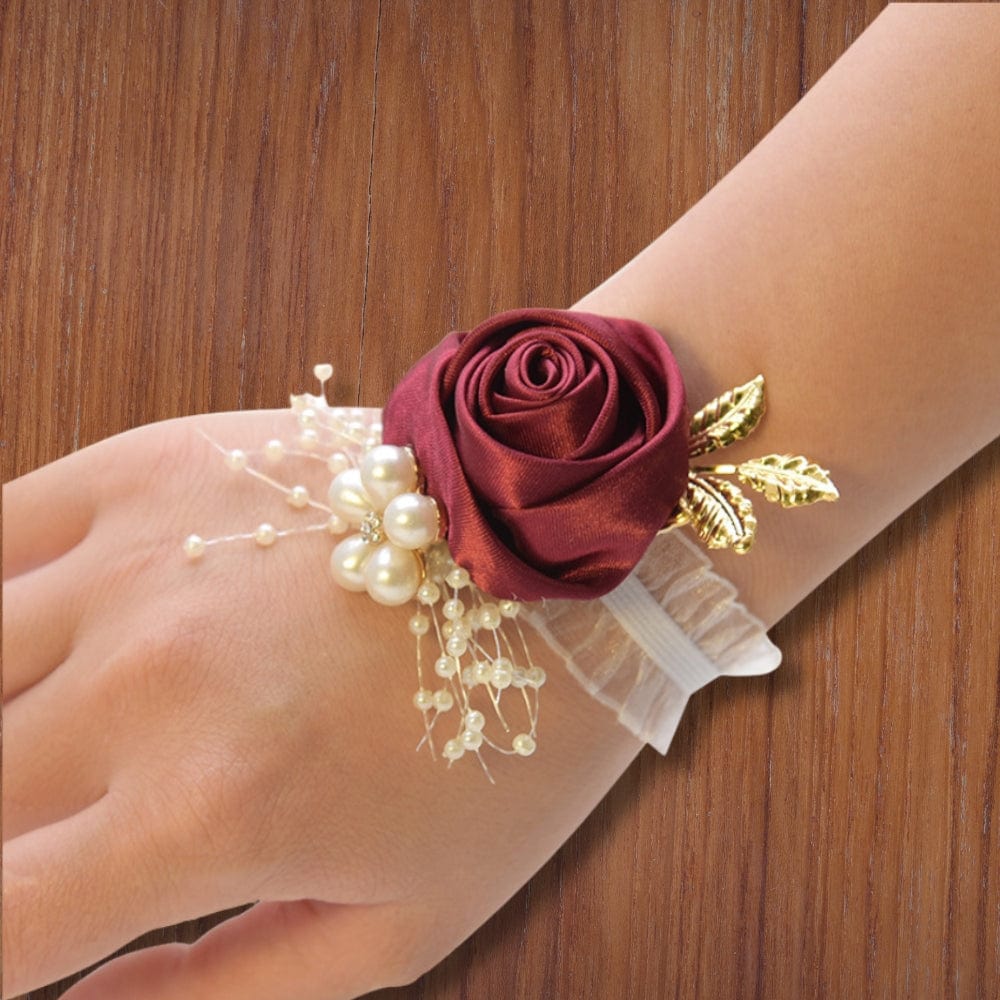 Bracelet Fleur Pour Mariage Champêtre | Reine Rustique ROUGE