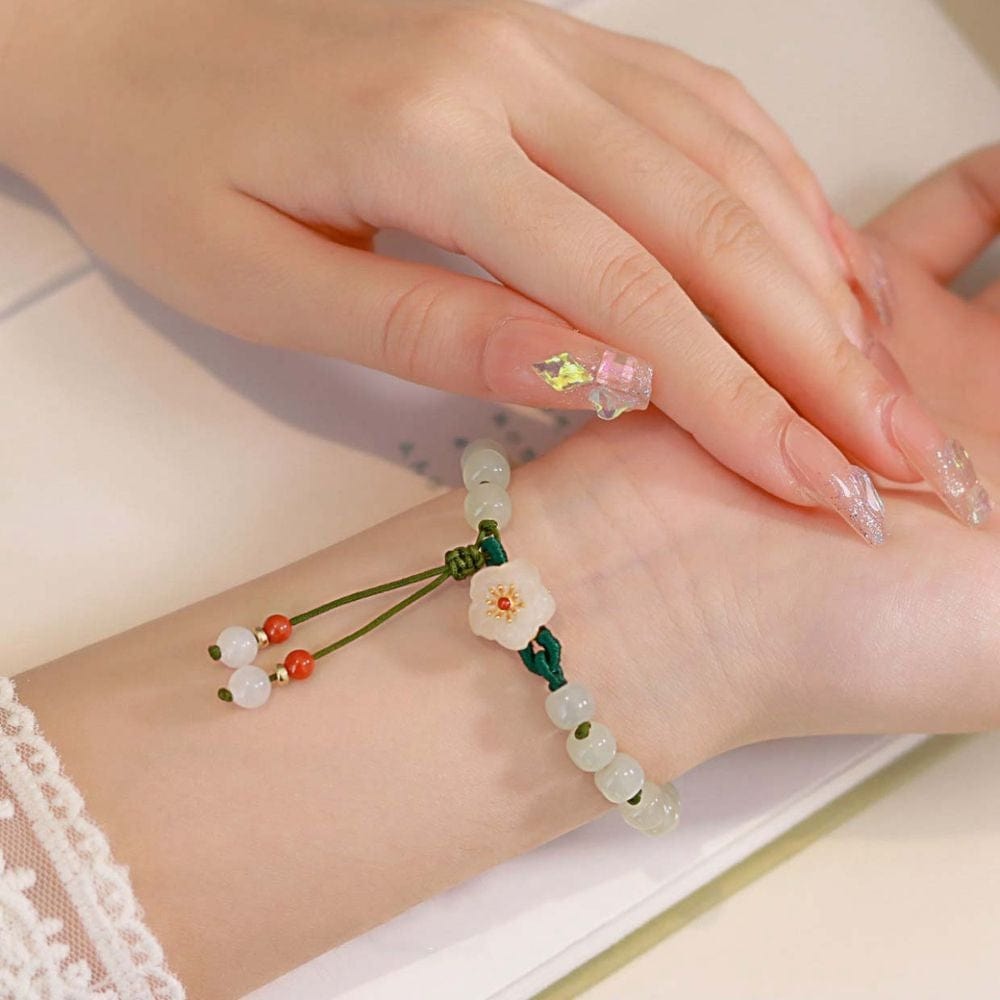 Bracelet Perle Fleur | Reine Rustique VERT CLAIR