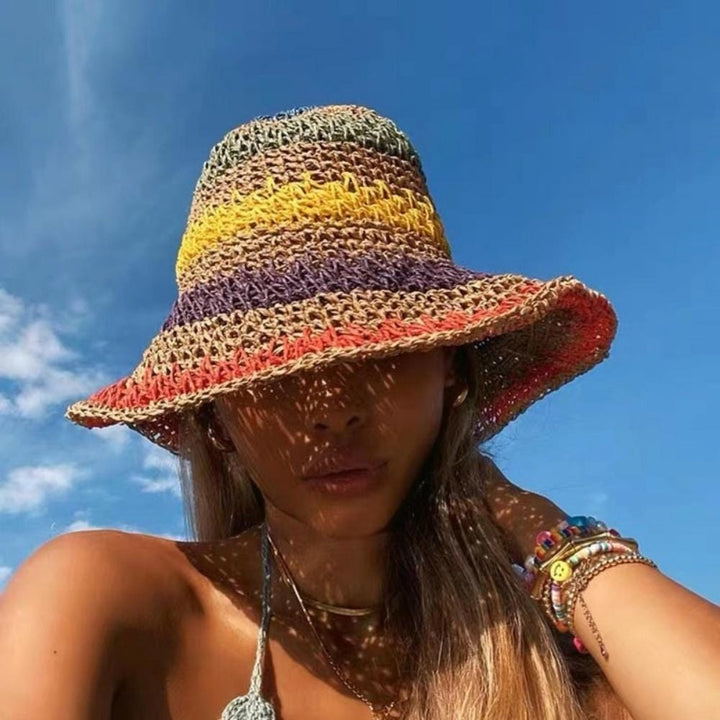 Chapeau Bob En Paille | Reine Rustique COLORÉ