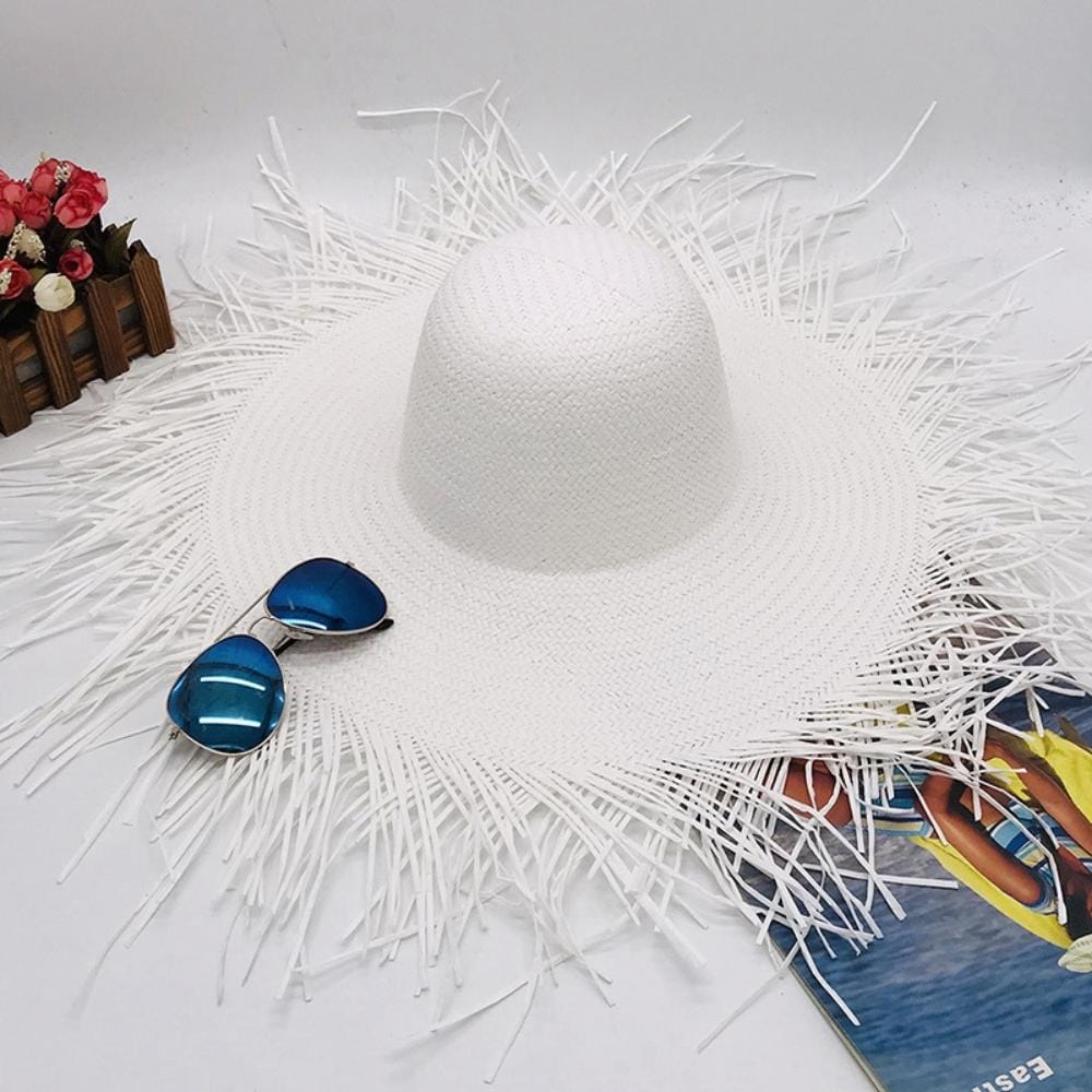 Chapeau En Paille Blanc | Reine Rustique BLANC