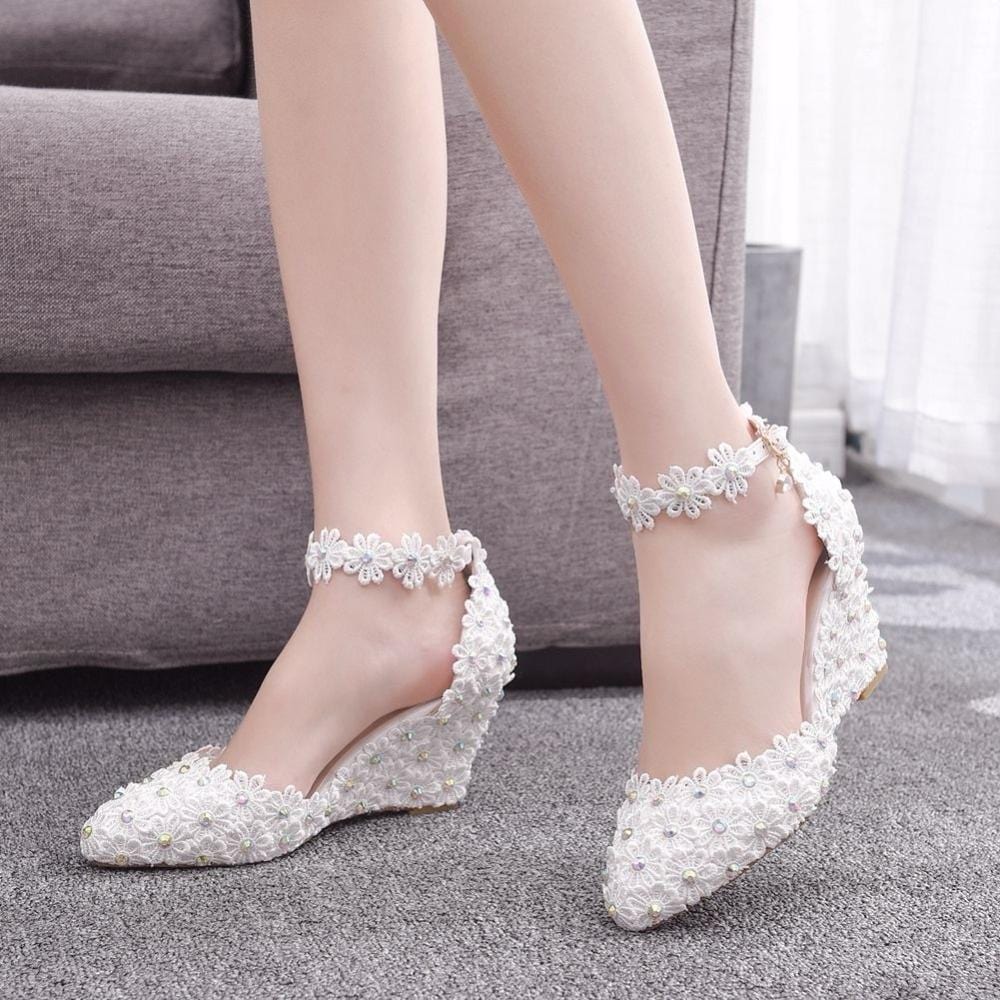 Chaussures Pour Mariage Champêtre | Reine Rustique BLANC / 34