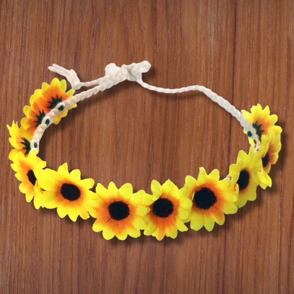 Couronne De Fleurs Pour Fillette | Reine rustique JAUNE