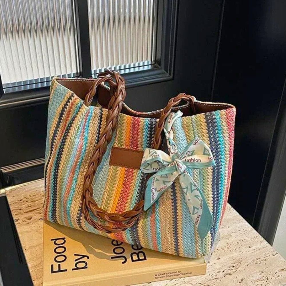 Grand Sac En Paille CAFÉ