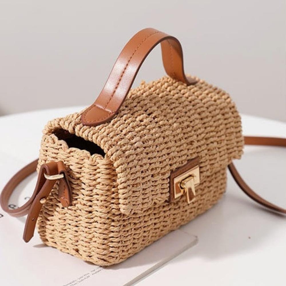 Petit Sac A Main En Paille | Reine Rustique MARRON