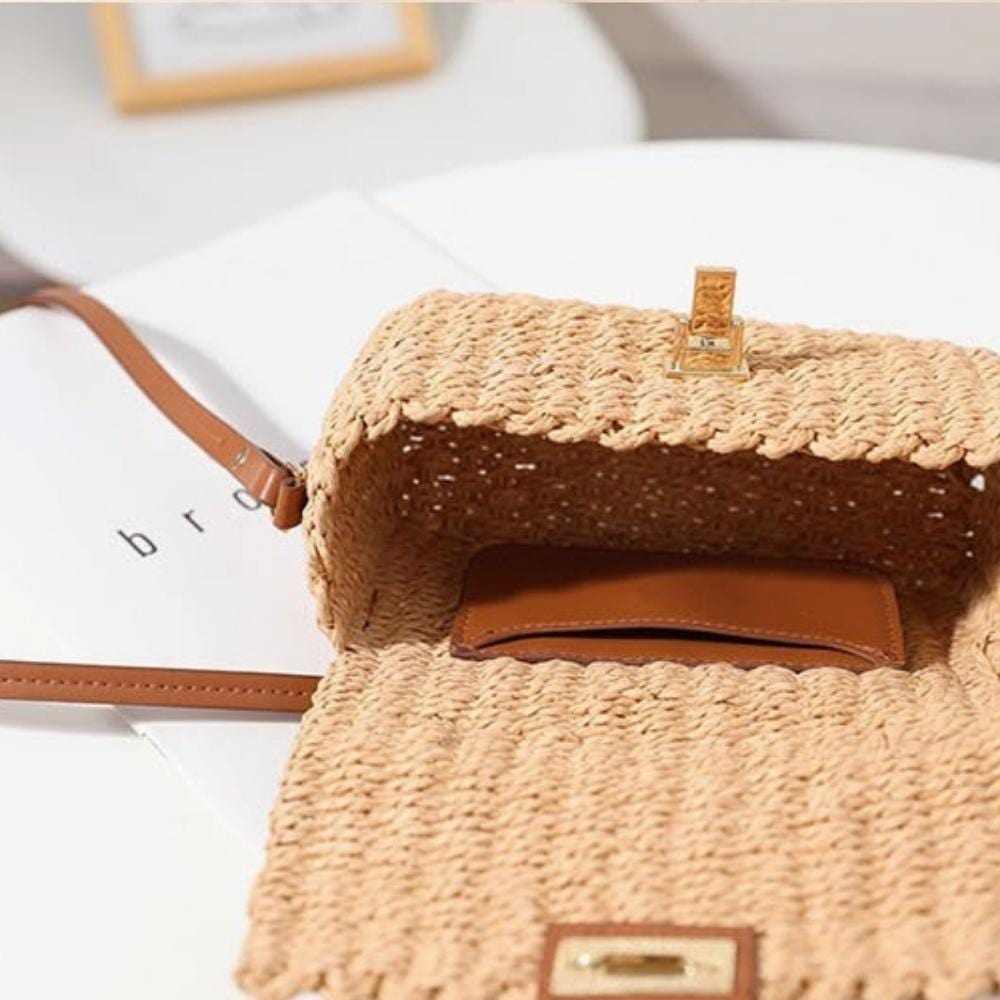 Petit Sac A Main En Paille | Reine Rustique MARRON