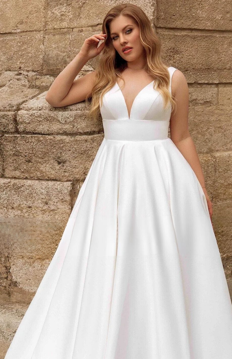 Reine Rustique Robe De Mariée Champêtre Grande Taille Avec Bretelles