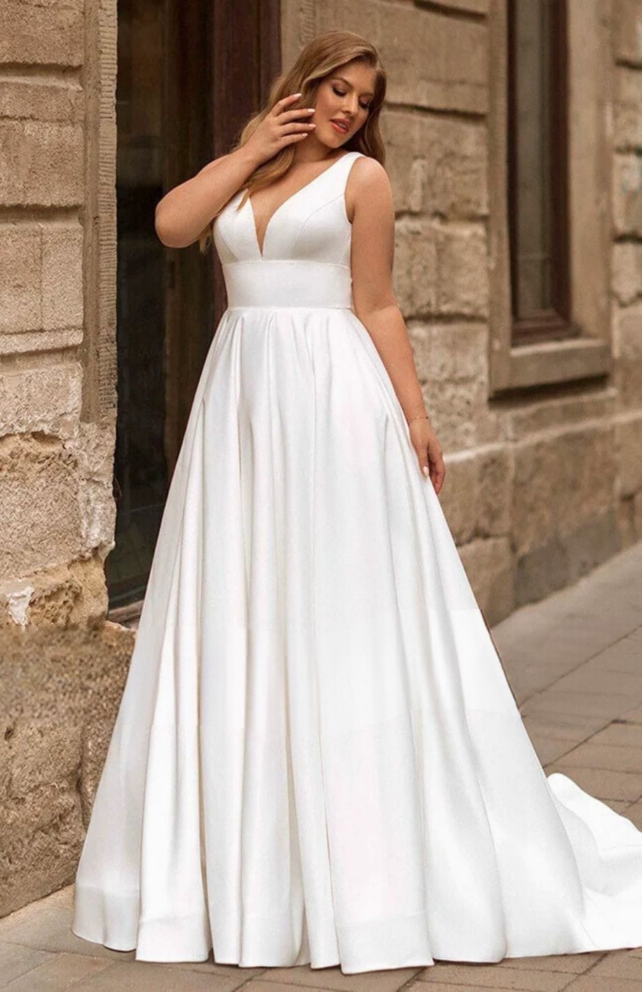 Reine Rustique Robe De Mariée Champêtre Grande Taille Avec Bretelles