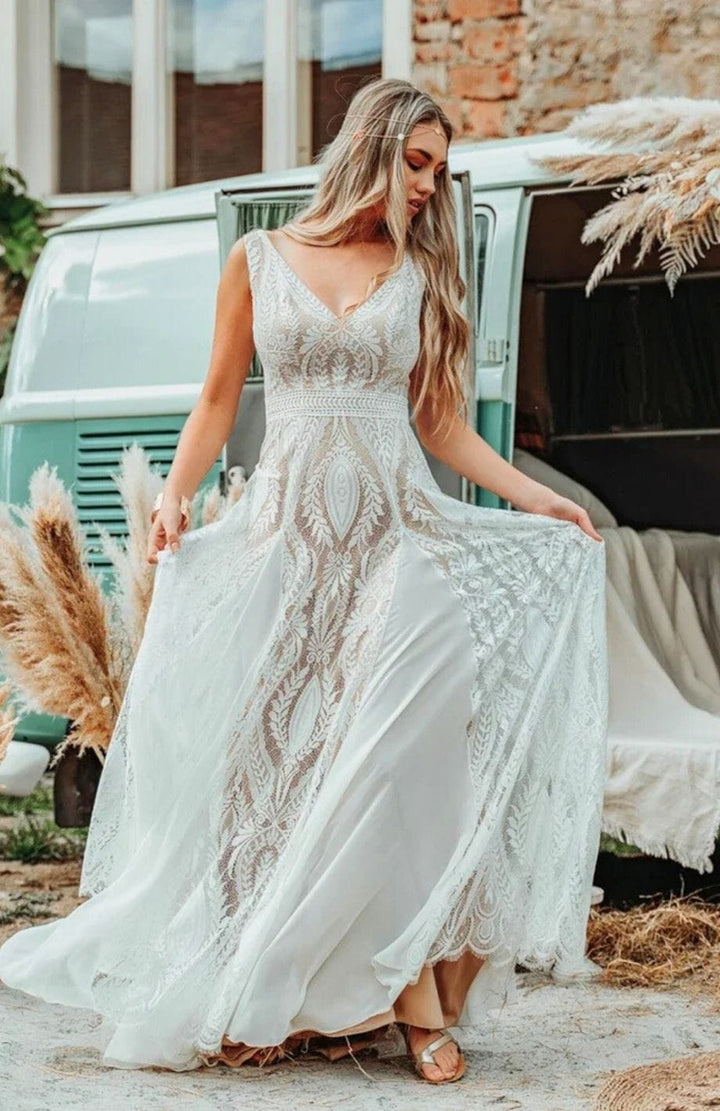 Reine Rustique | Robe Longue Blanche Bohème BLANC / 2