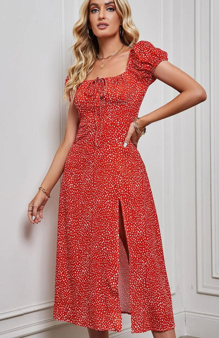 Robe À Manche Cloche | Reine Rustique ROUGE / S