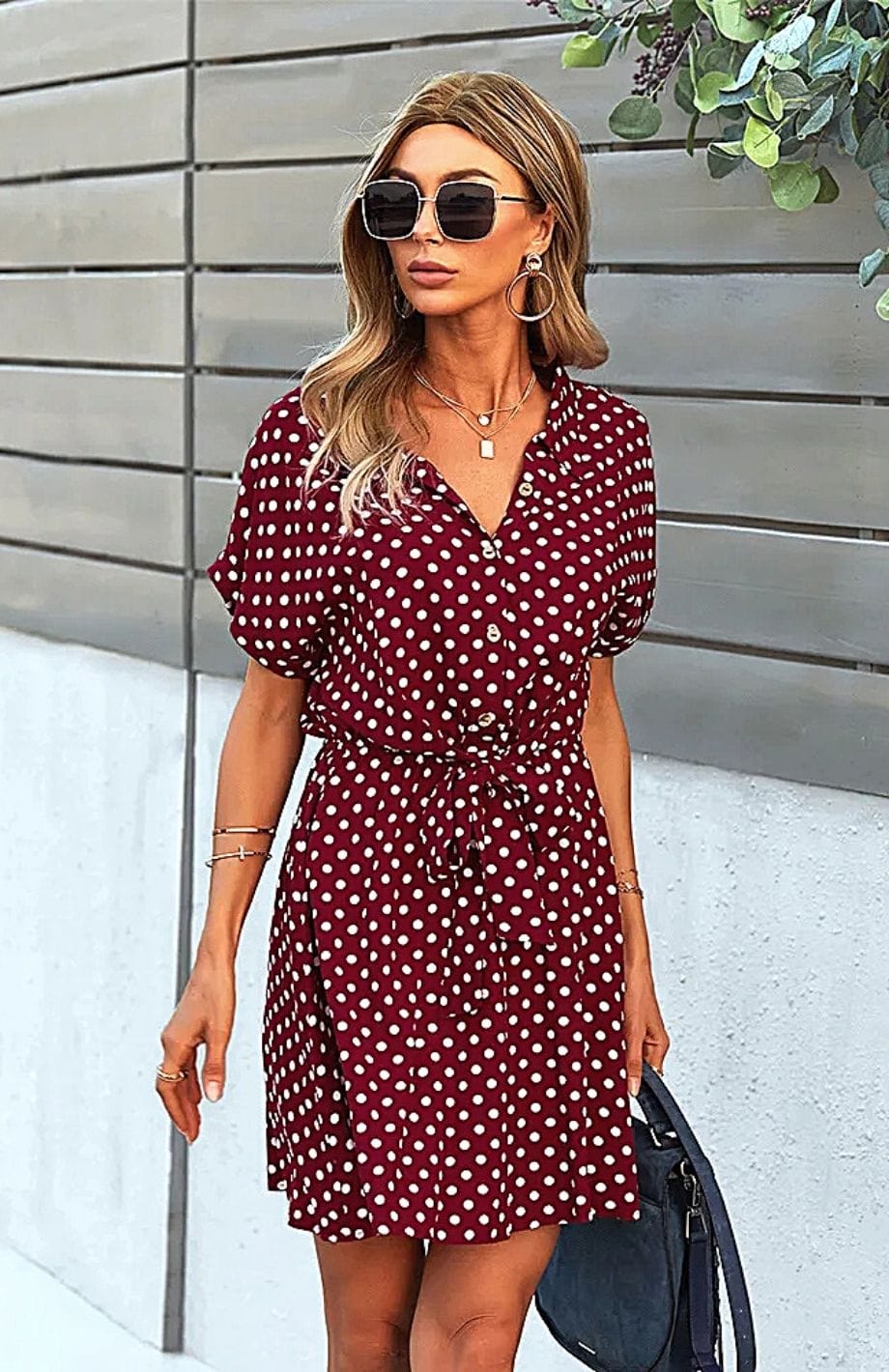 Robe A Pois Courte Rustique Decontracte Reine Rustique