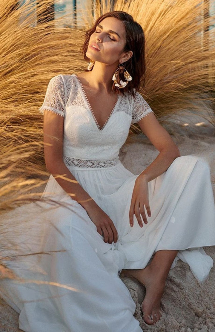 Robe Blanche Bohème Longue