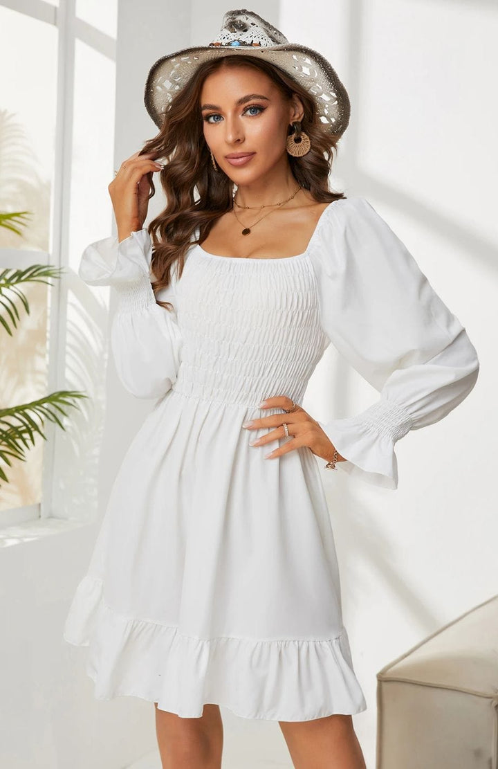 Robe Blanche Champêtre Courte