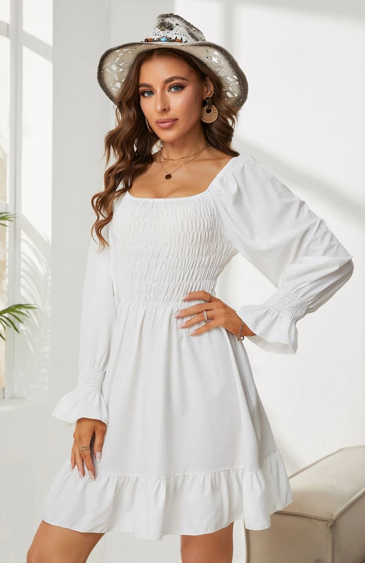 Robe Blanche Champêtre Courte