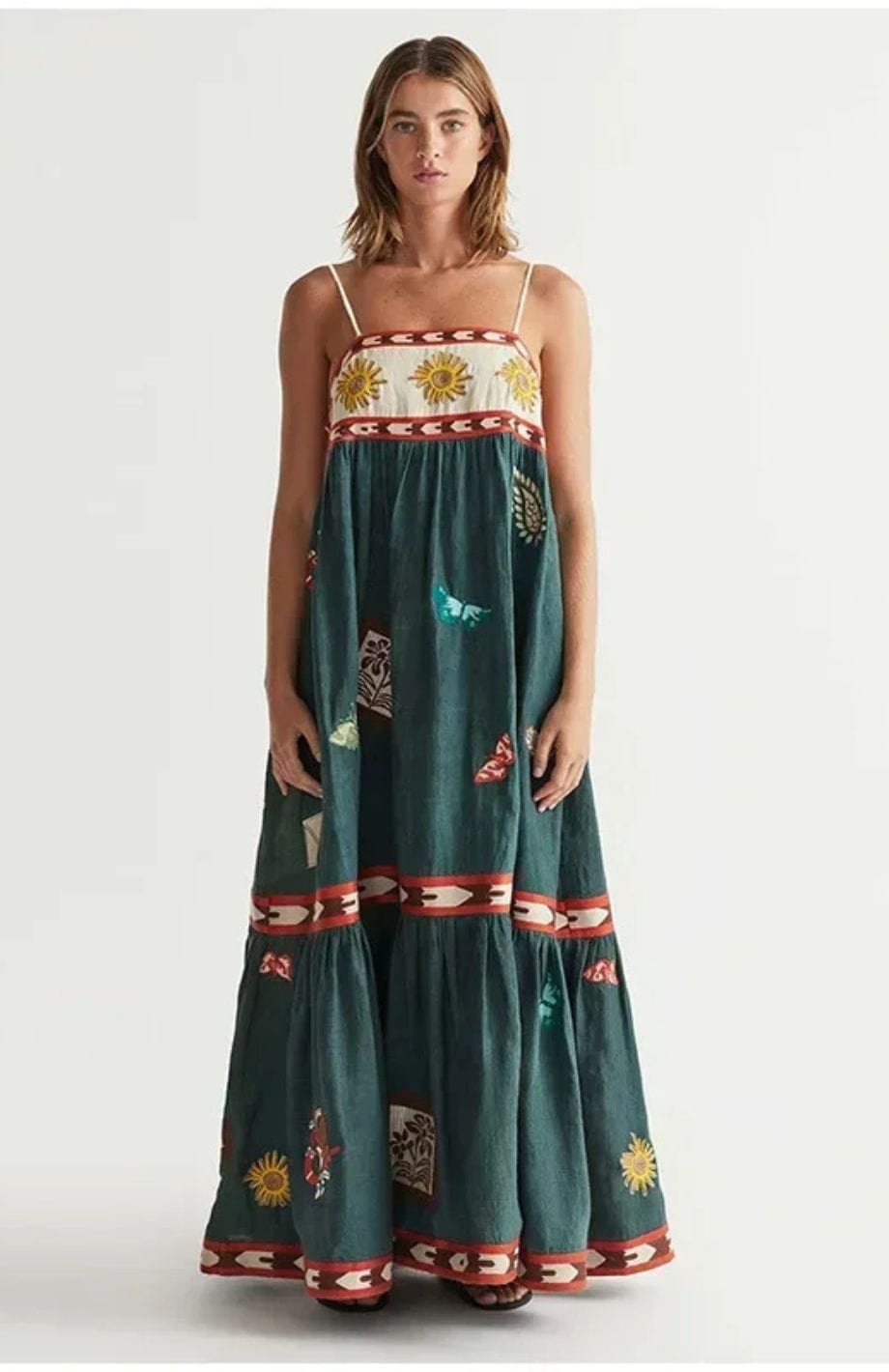 Robe Bohème Champêtre VERT / S