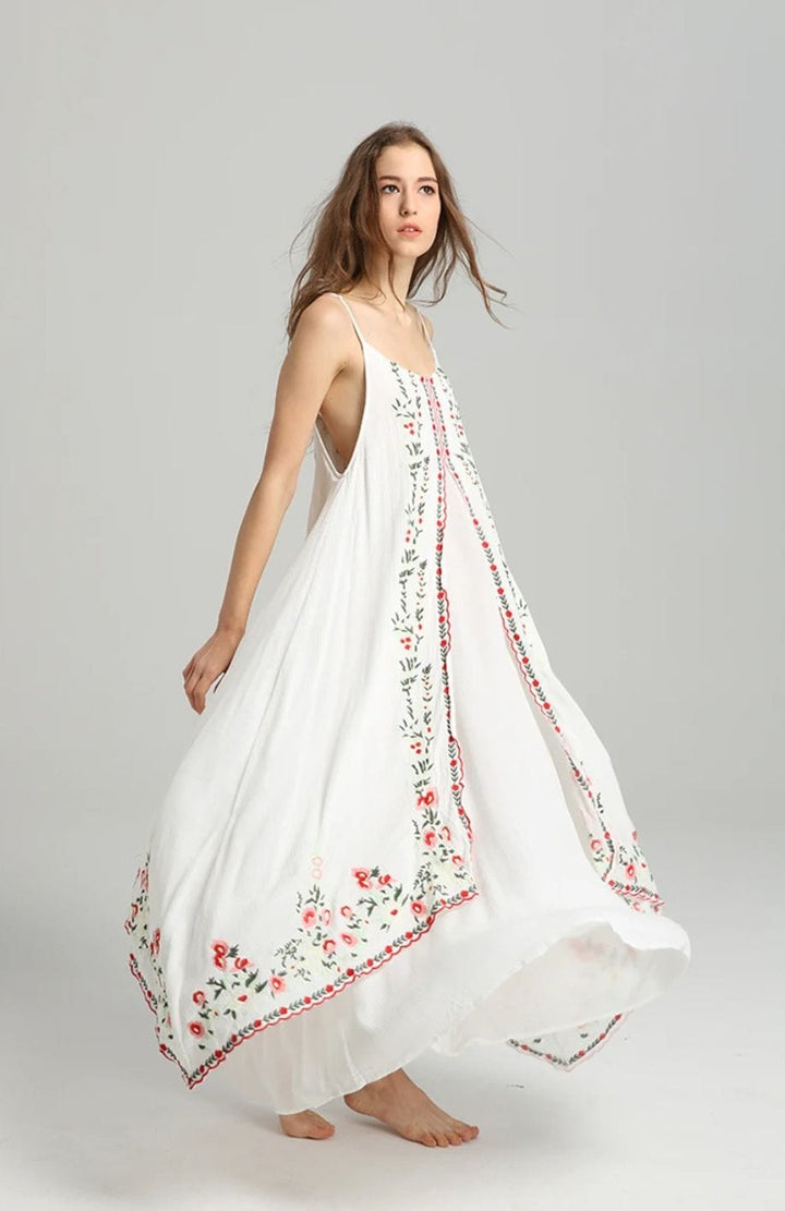 Robe Bohème Été | Reine Rustique BLANC / S