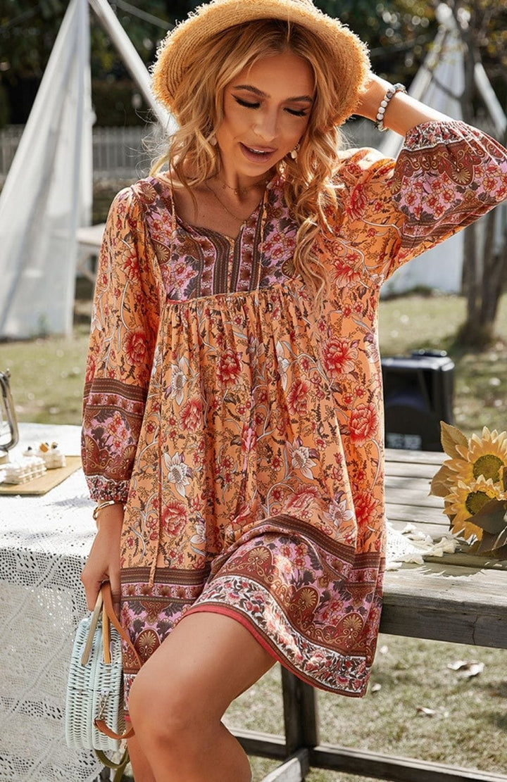 Robe Bohème Orange | Reine Rustique