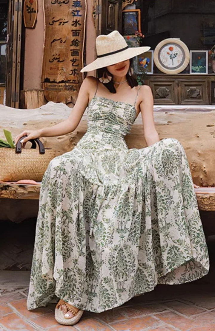 Robe Bohème Verte | Reine Rustique