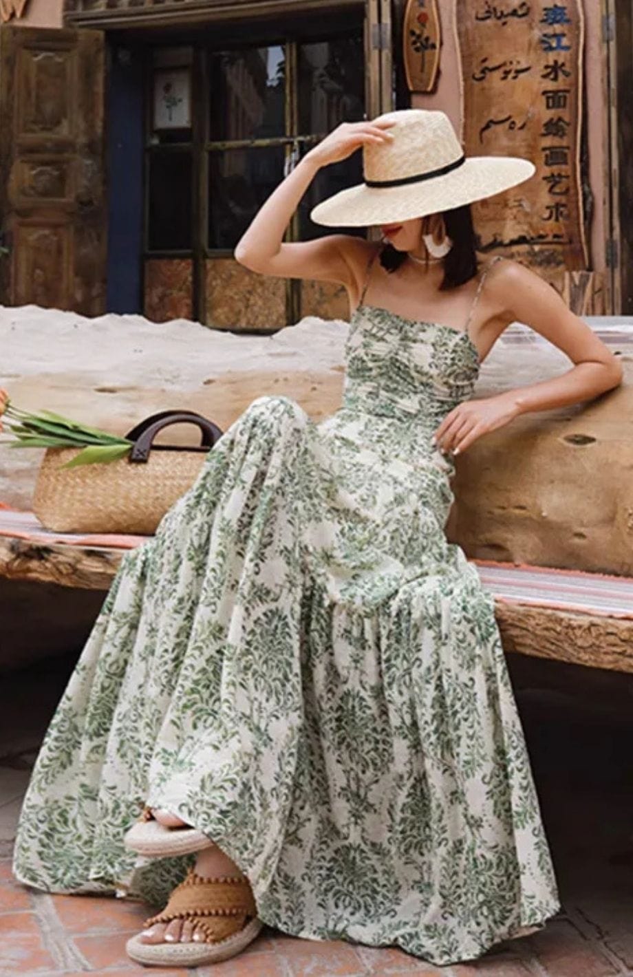 Robe Bohème Verte | Reine Rustique