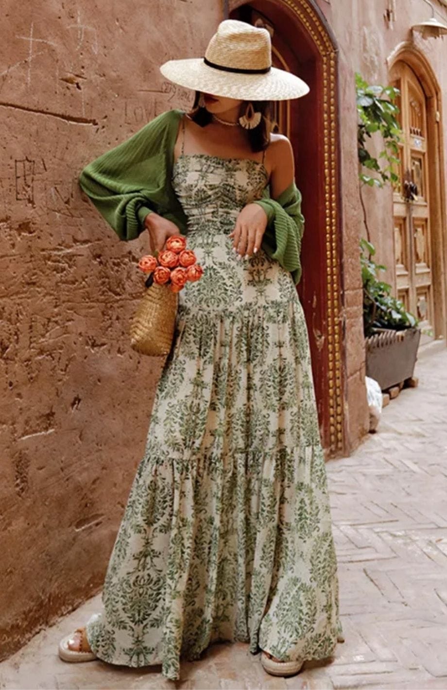 Robe Bohème Verte | Reine Rustique