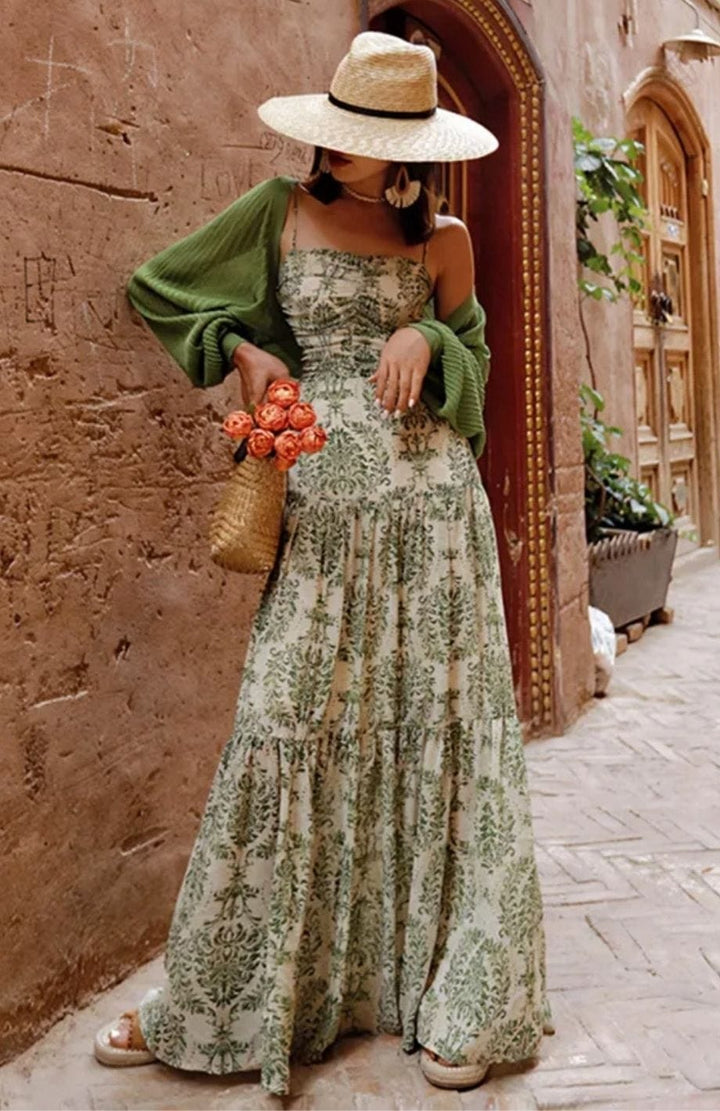 Robe Bohème Verte | Reine Rustique