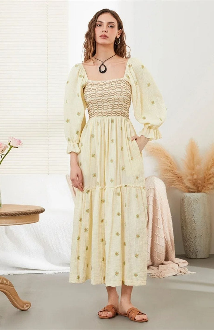 Robe Bohème Vintage | Reine Rustique BEIGE / S