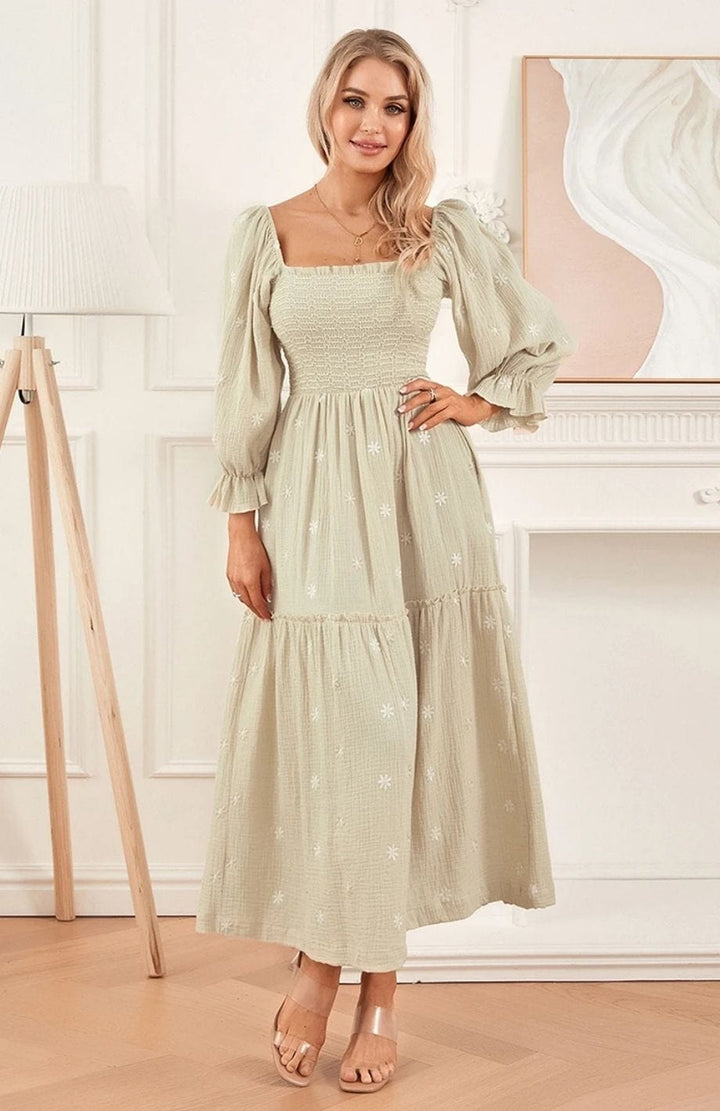 Robe Bohème Vintage | Reine Rustique VERT CLAIR / S