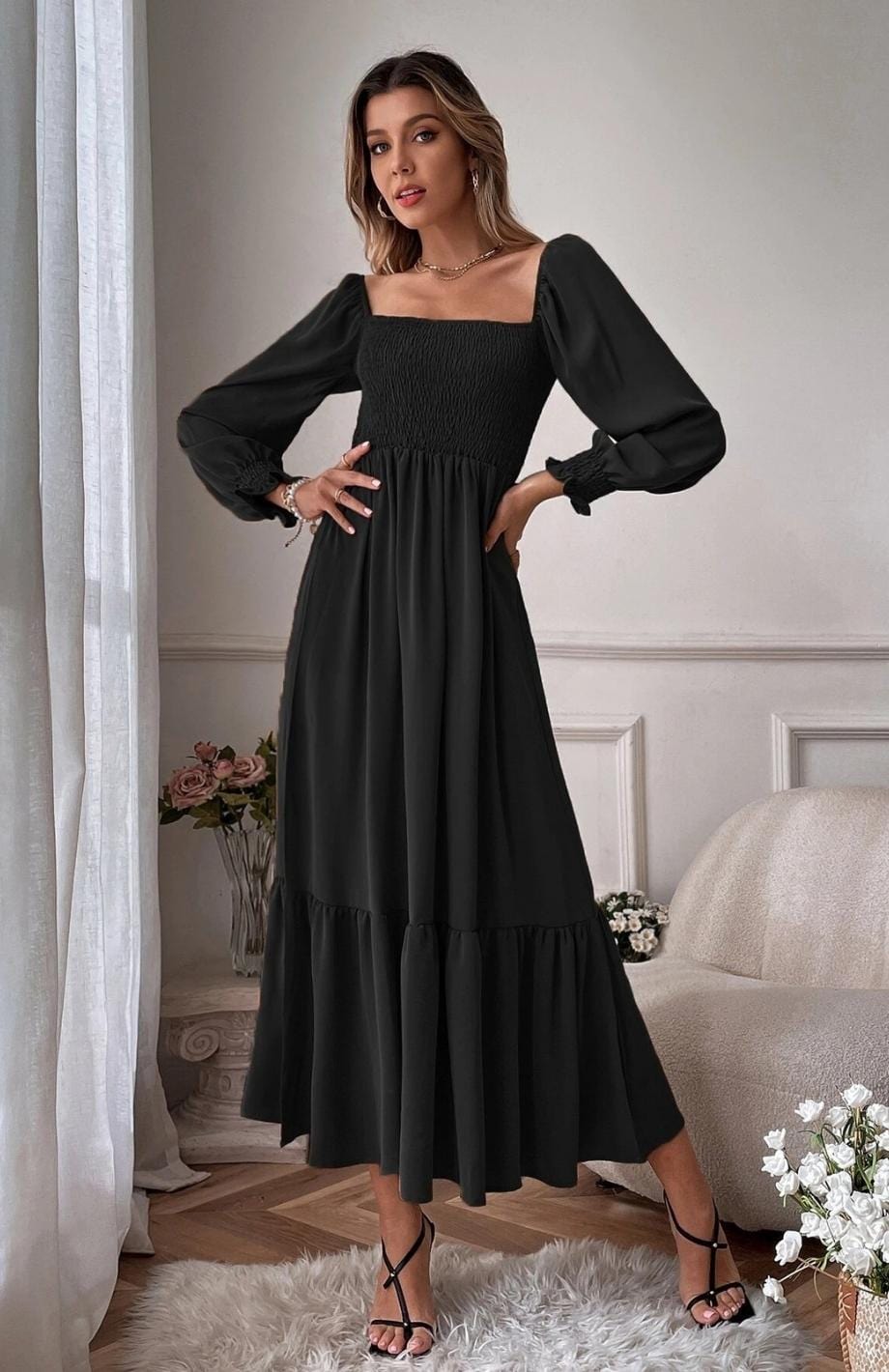 Robe Campagnarde | Reine Rustique NOIR / S