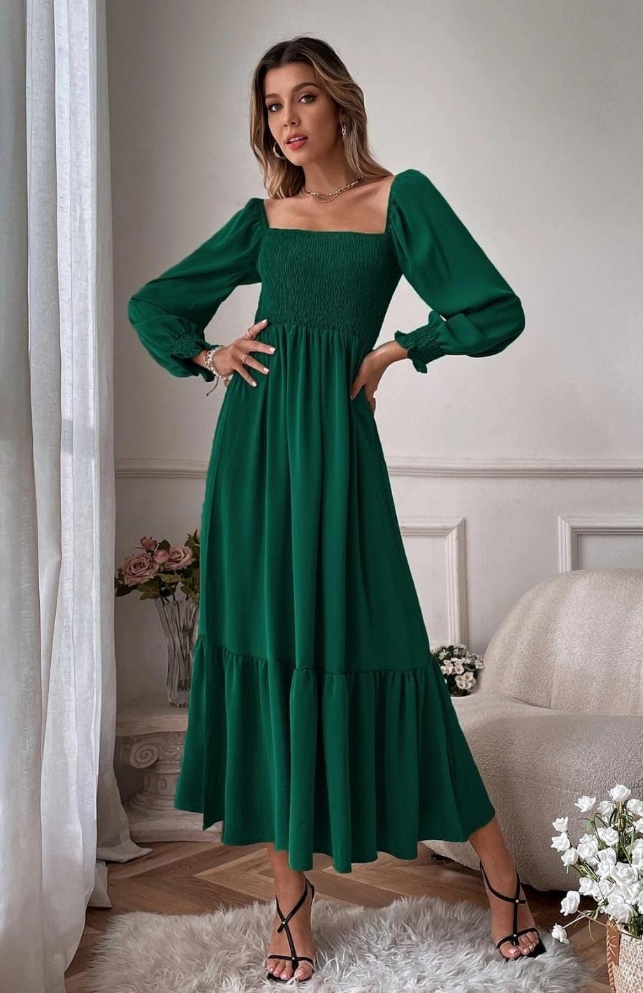 Robe Campagnarde | Reine Rustique VERT / S