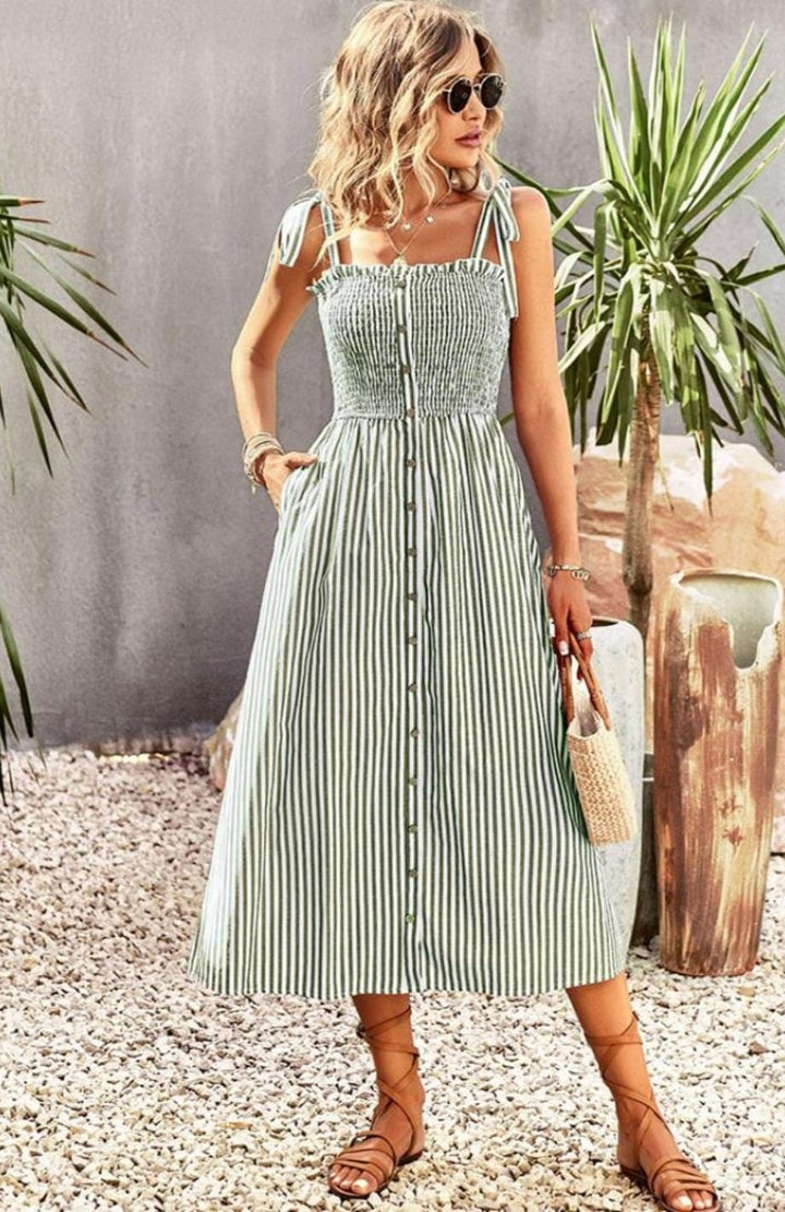 Robe Champêtre Chic Verte | Reine Rustique VERT / S