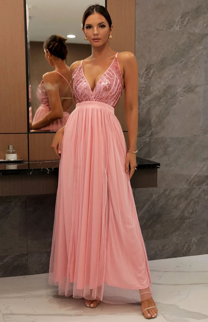 Robe Champêtre Invité Mariage ROSE POUDRÉ / Xs