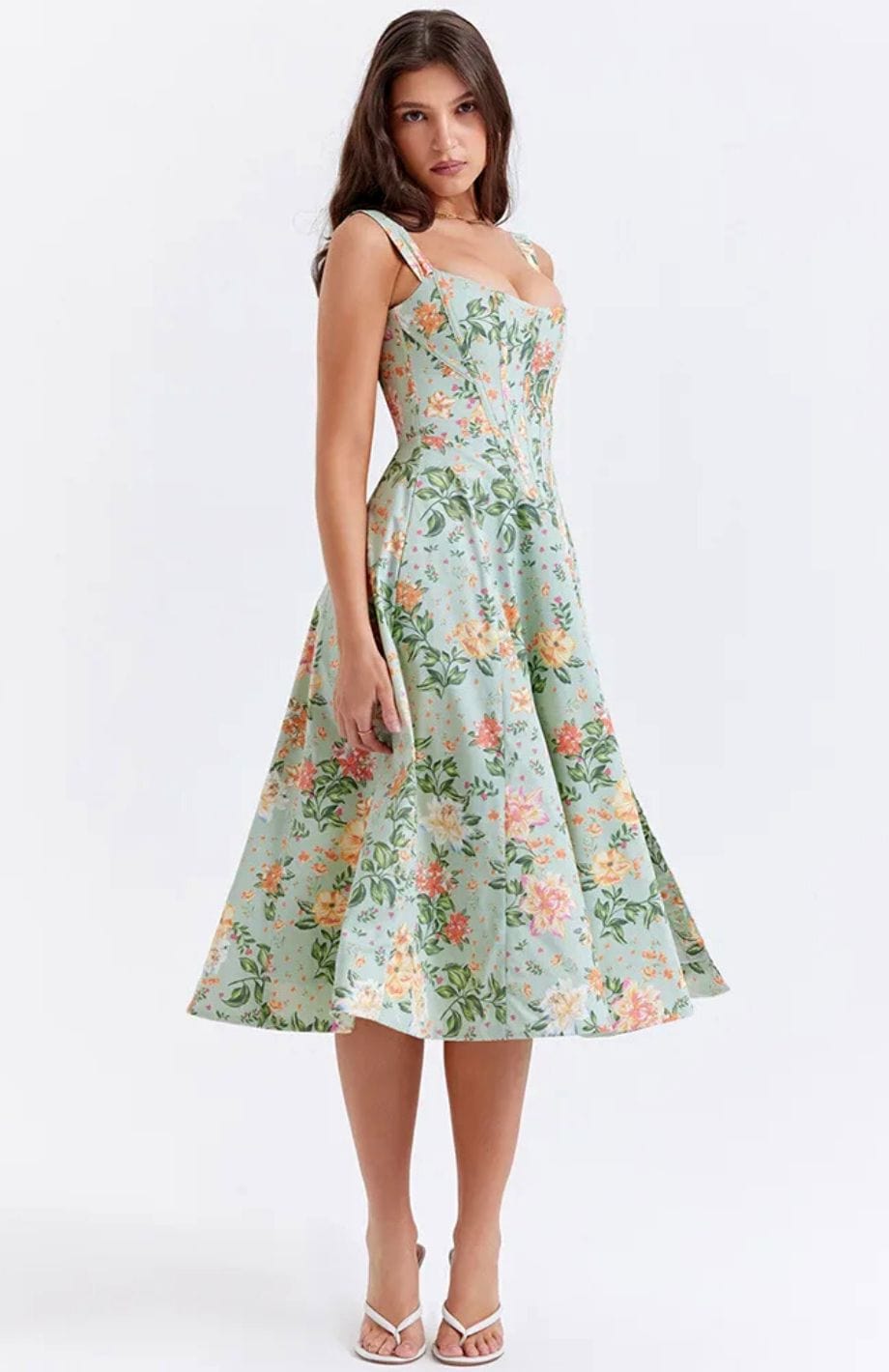 Robe Champêtre Pastel | Reine Rustique VERT / XS