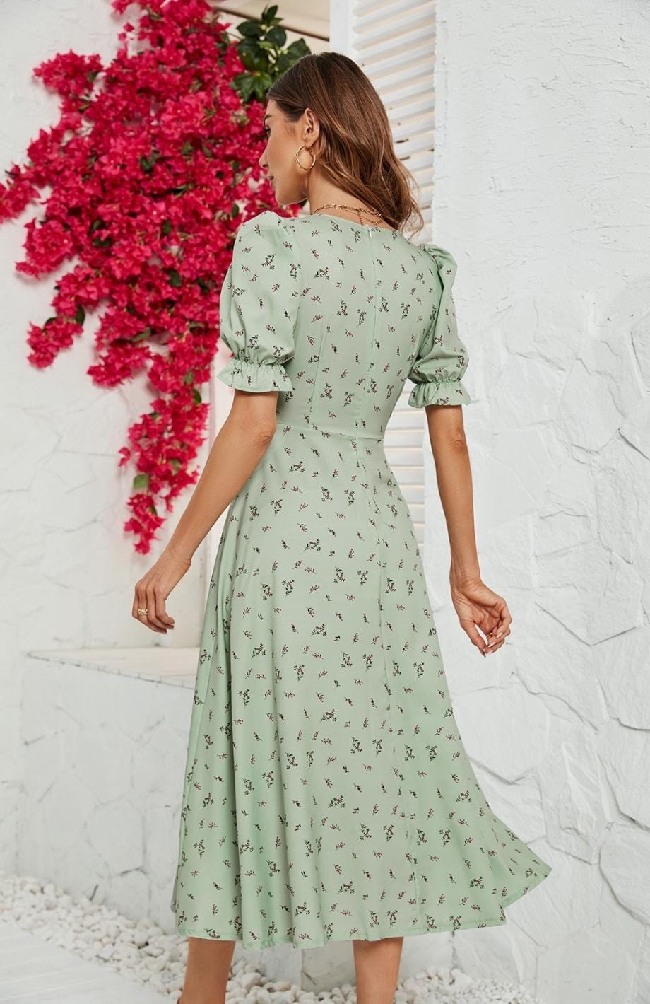 Robe Champêtre Vert D'eau | Reine Rustique