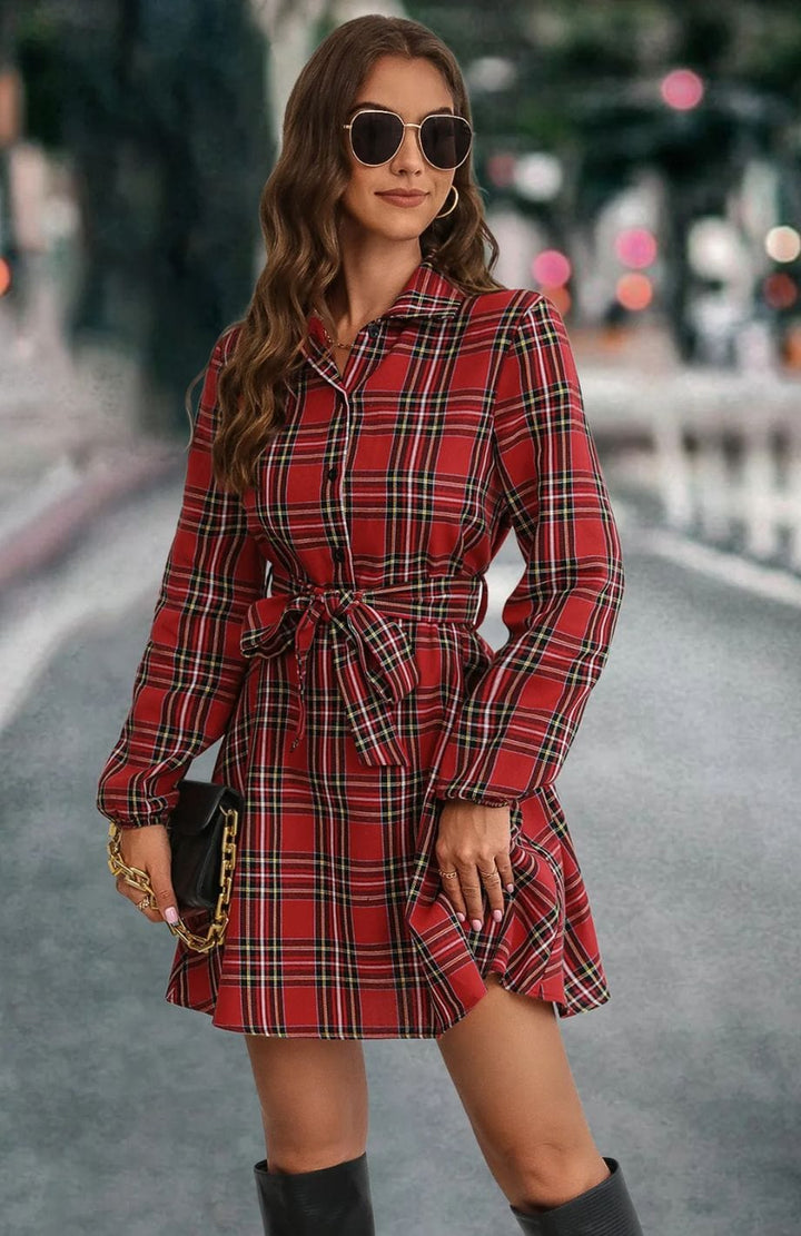 Robe Chemise Femme Champêtre | Reine Rustique ROUGE / S