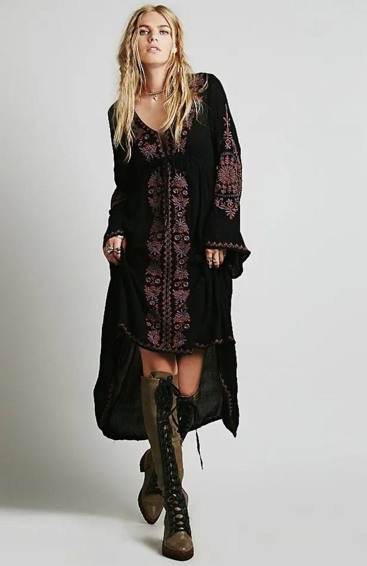 Robe Chic Et Bohème  | Reine Rustique NOIR / S