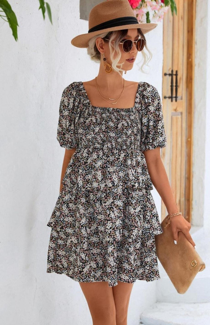 Robe Courte À Volant | Reine Rustique NOIR / S