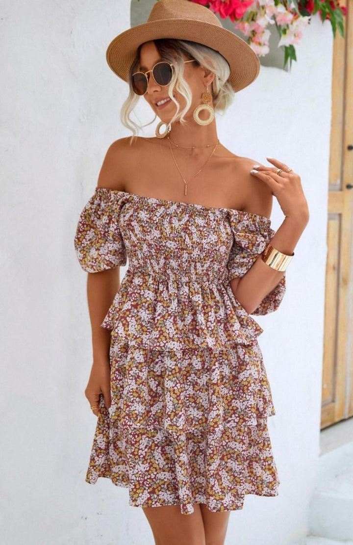 Robe Courte À Volant | Reine Rustique ROUGE / S