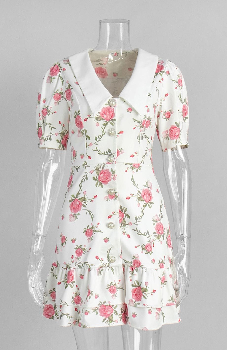 Robe Courte Champêtre Fleurs Chic Petites Manches