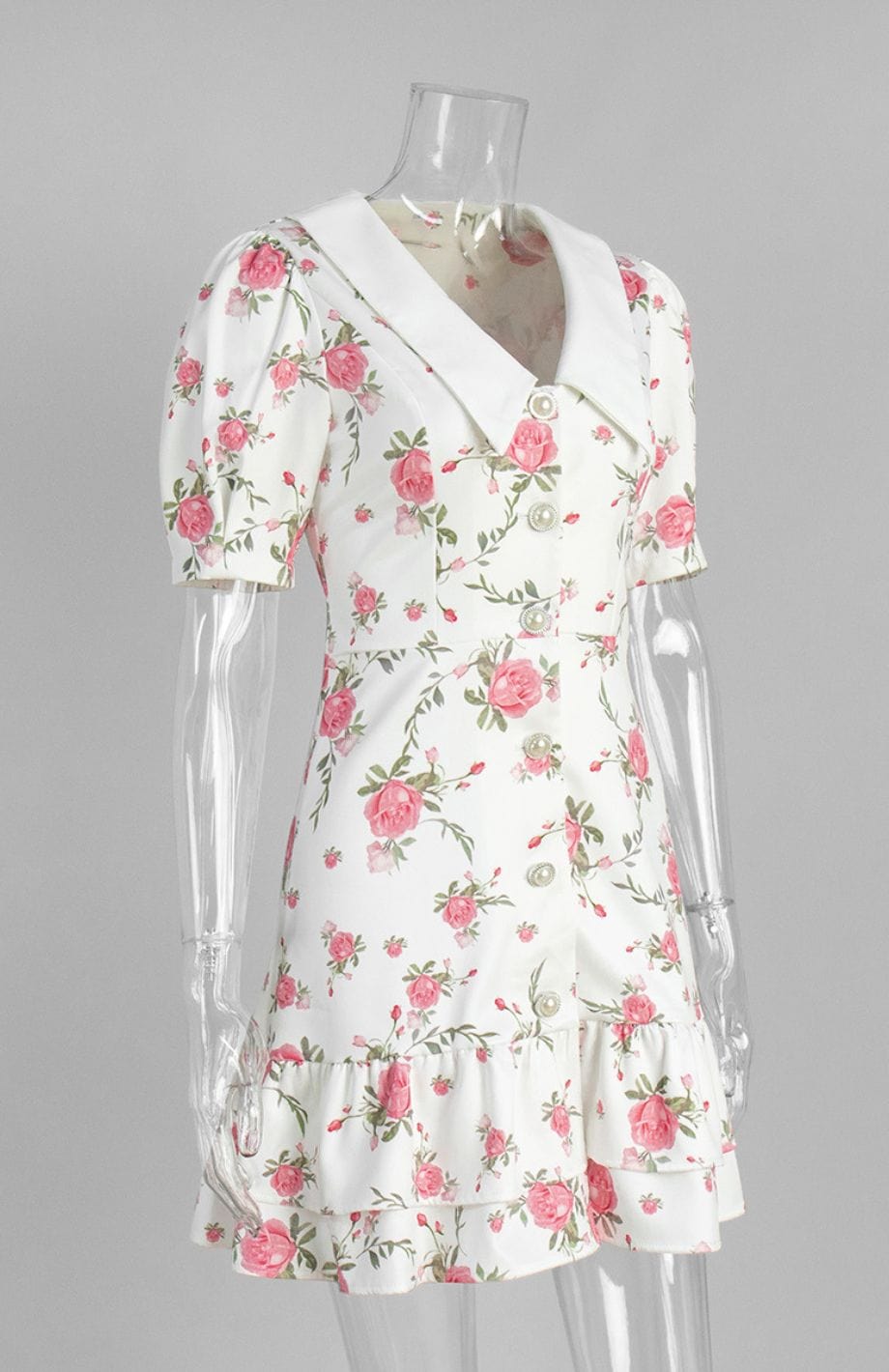 Robe Courte Champêtre Fleurs Chic Petites Manches