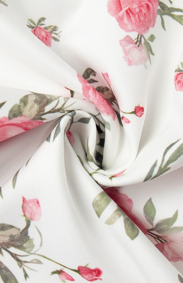 Robe Courte Champêtre Fleurs Chic Petites Manches