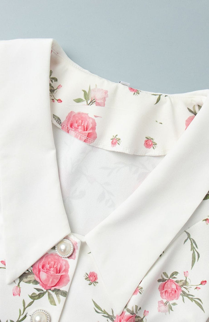 Robe Courte Champêtre Fleurs Chic Petites Manches