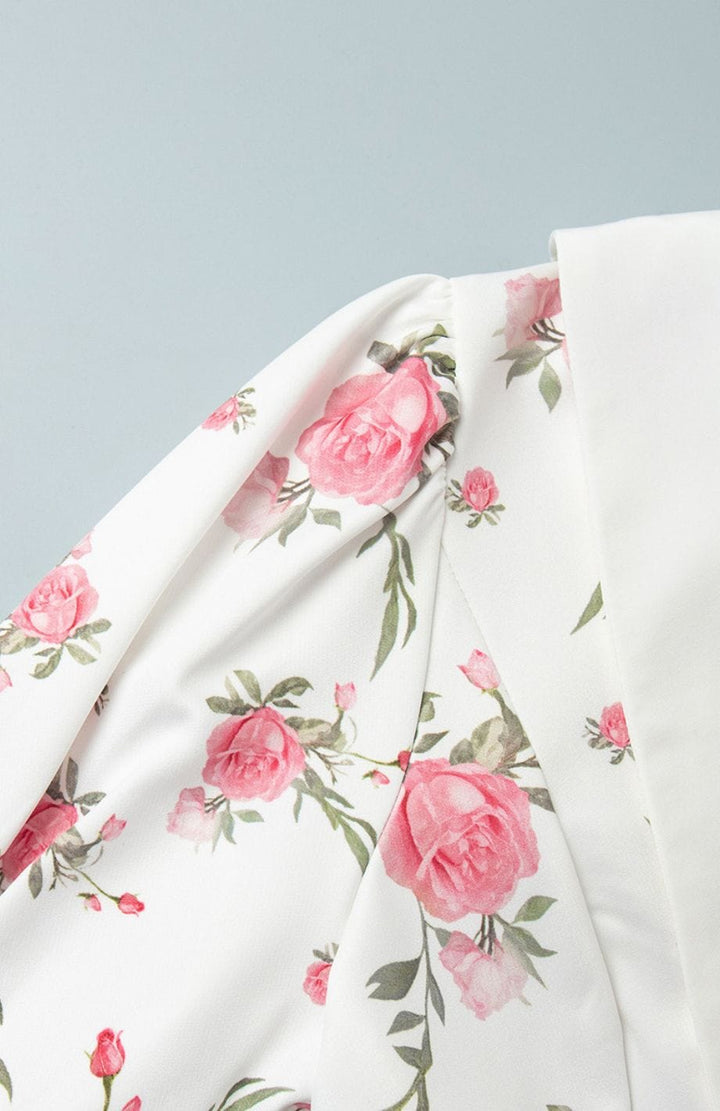 Robe Courte Champêtre Fleurs Chic Petites Manches