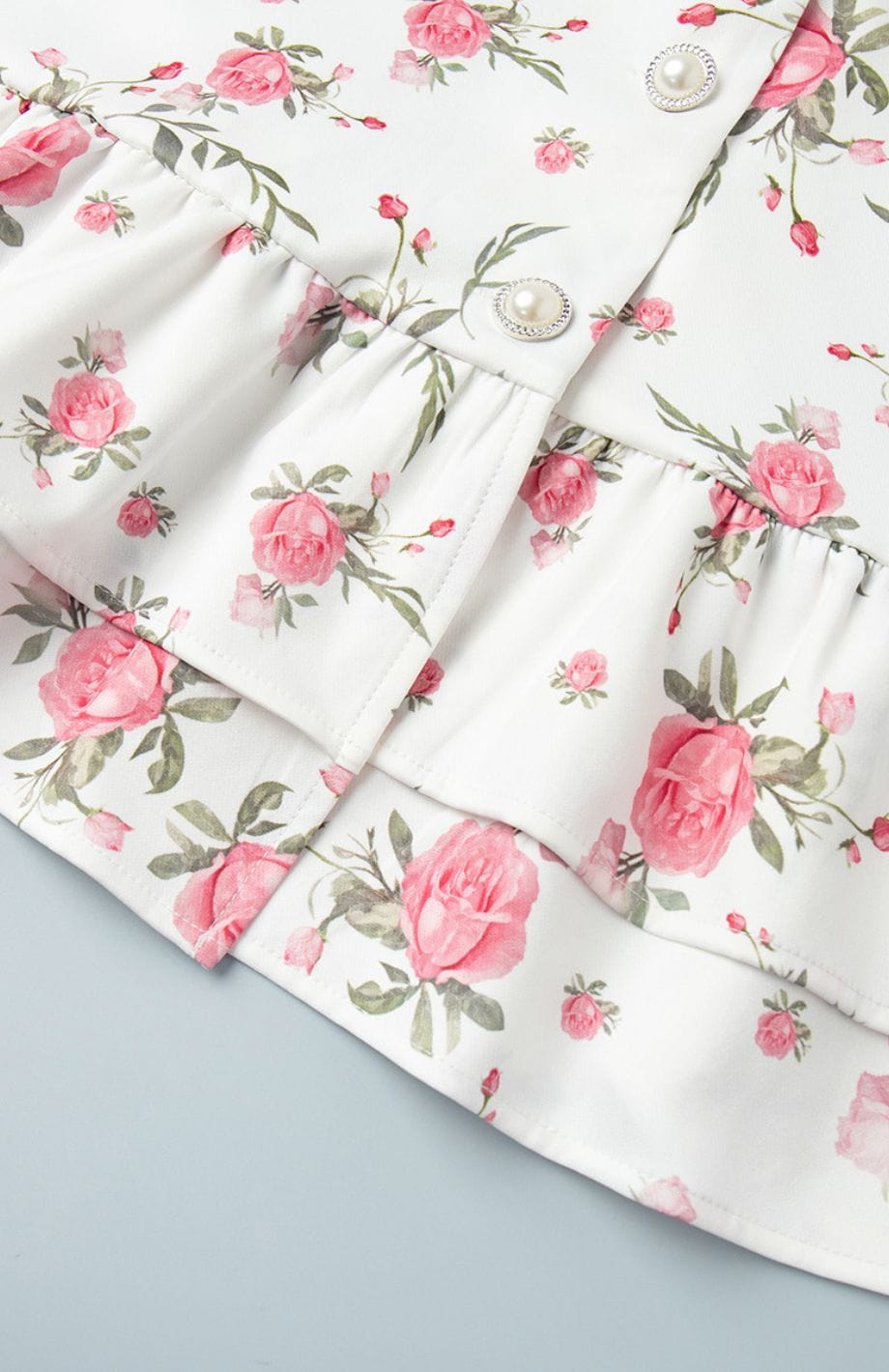 Robe Courte Champêtre Fleurs Chic Petites Manches