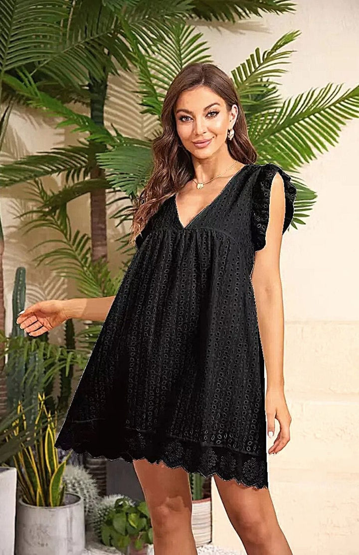 Robe Courte Chic | Reine Rustique NOIR / S