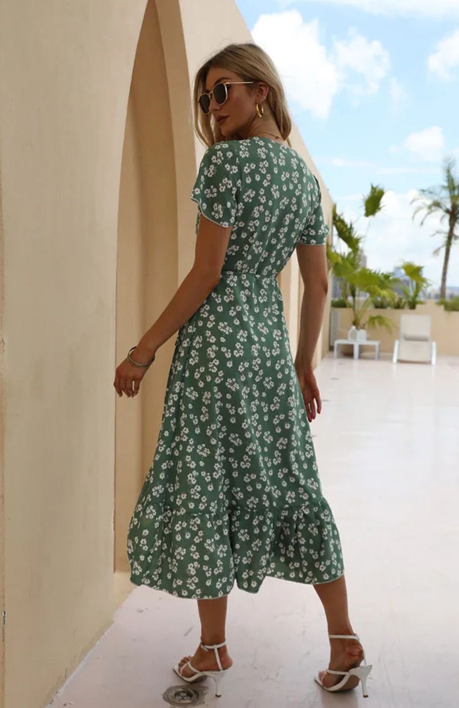 Robe D'été Fleurie Mi Longue